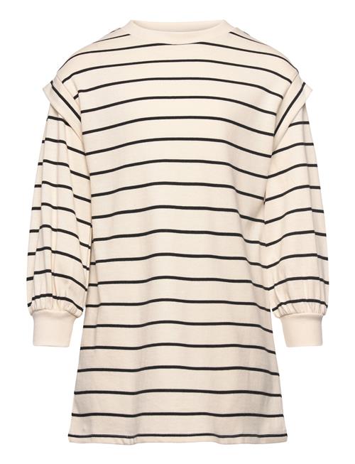 Striped Cotton Dress Mango Beige