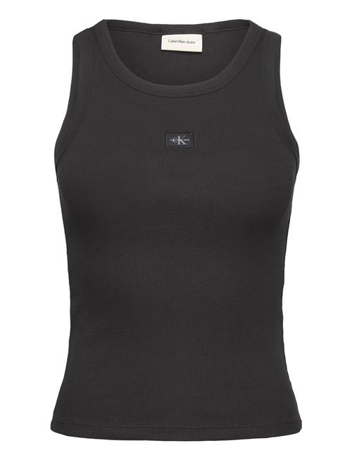 Calvin Klein Jeans Woven Label Rib Tank Top Calvin Klein Jeans Black