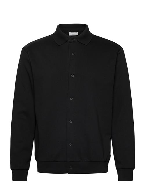 Jersey Button Through Pique L/S Lindbergh Black