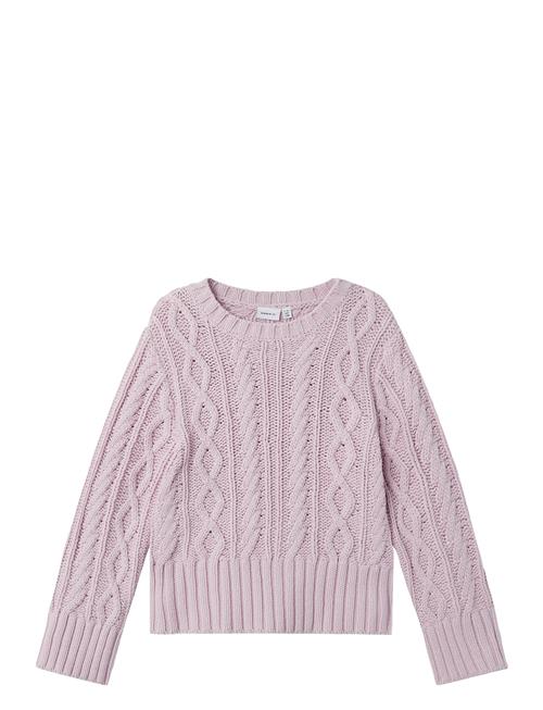 Nkftanna O-Neck Ls Loose Knit Name It Purple