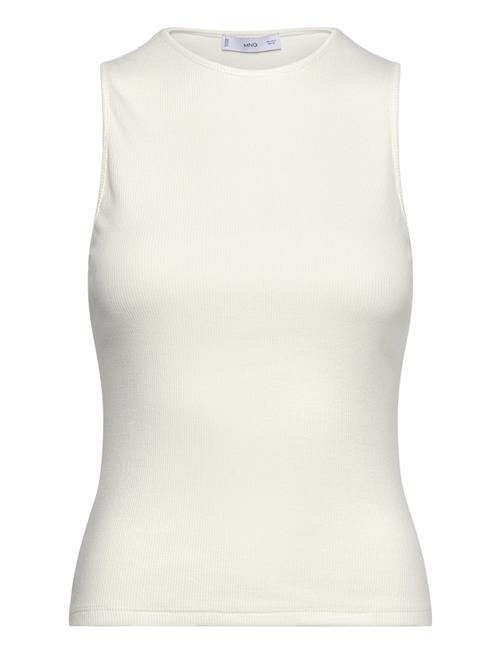 Mango Ribbed Cotton Top Mango White