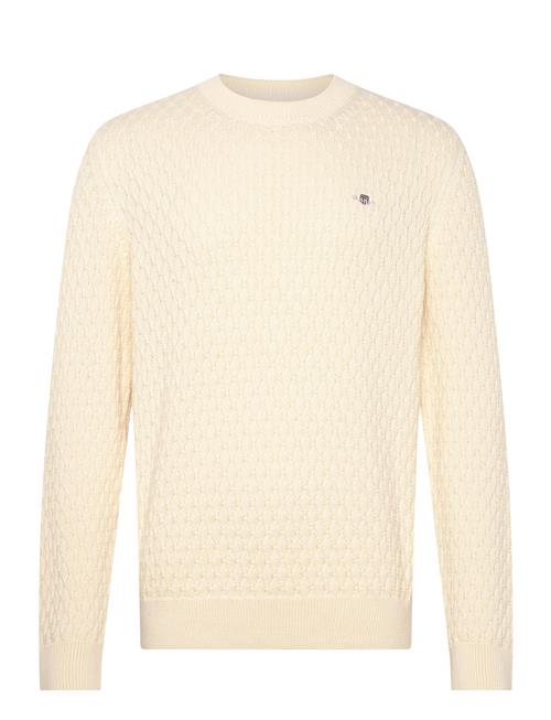 Textured Cotton C-Neck GANT Cream