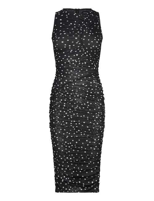 Bardot Felicia Spot Mesh Midi Dress Bardot Black