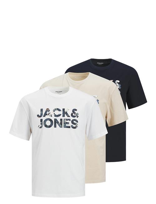 Jack & Jones Jjebryan Corp Logo Tee Ss O-Neck 3 Pk Mp Jack & J S White