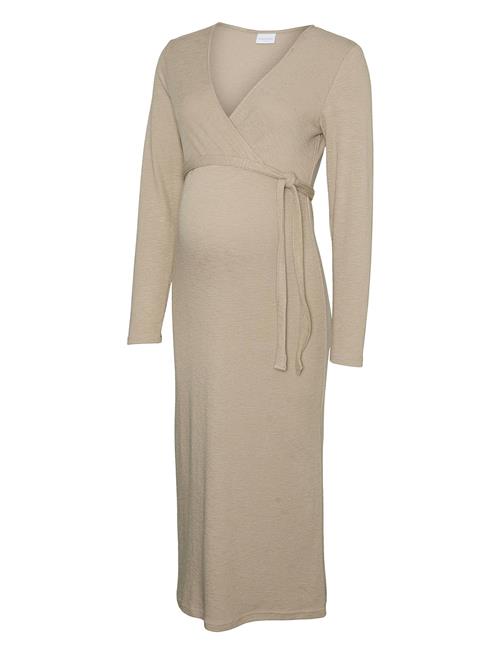 Mamalicious Mlfrederikke Tess Ls Jrs Midi Dress 2F Mamalicious Beige