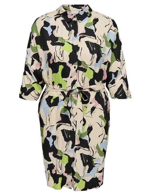 Carisidora Life 3/4 Knee Shirt Dress Aop ONLY Carmakoma Cream