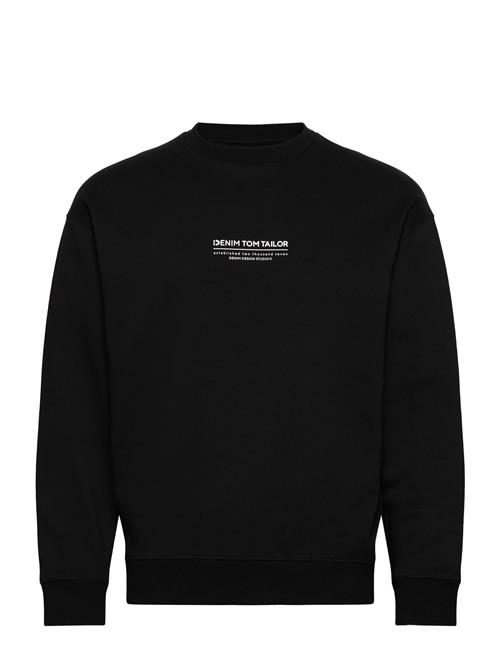 Tom Tailor Relaxed Printed Crewneck Sweatshirt Tom Tailor Black