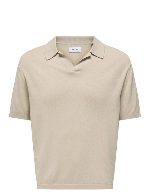 ONLY & SONS Onsadrian Reg 12 Ss Contrast Polo Knit ONLY & SONS Cream