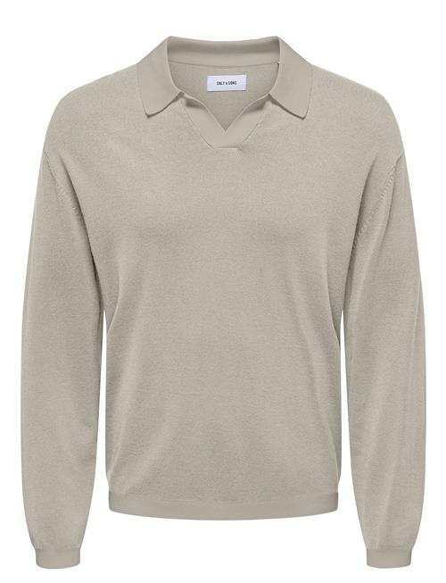 ONLY & SONS Onsadrian Reg 12 Ls Contrast Polo Knit ONLY & SONS Cream