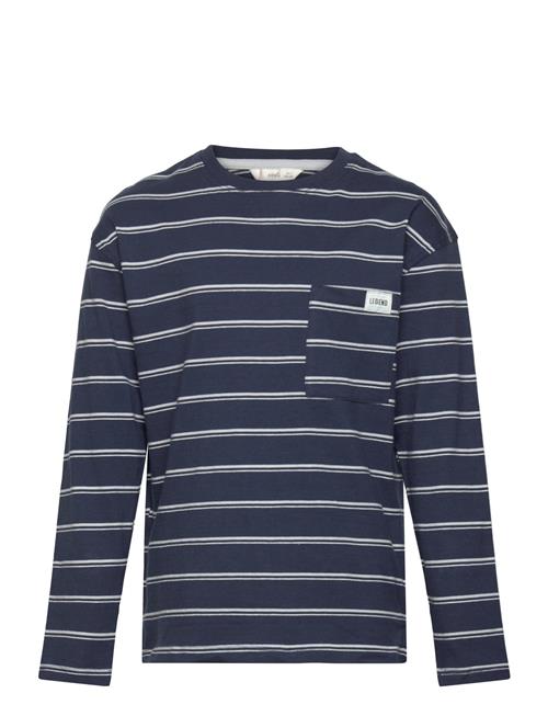 Chest-Pocket Striped T-Shirt Mango Navy