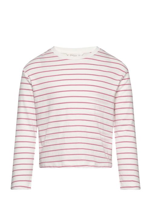 100 Cotton Striped T-Shirt Mango Pink