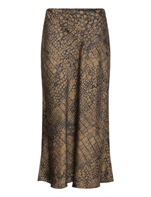 Mango Coco Print Flared Skirt Mango Brown