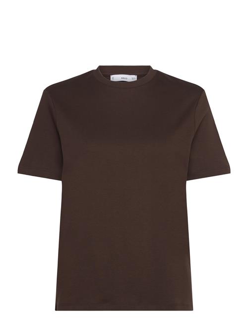 Mango Short-Sleeved Cotton T-Shirt Mango Brown