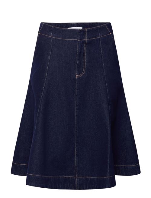 Flared Denim Skirt Mango Navy