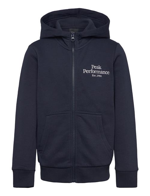 Jr Original Zip Hood Peak Performance Navy