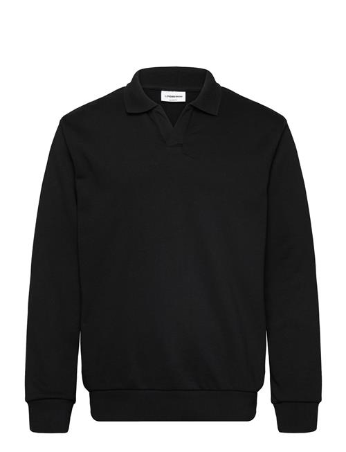 Lindbergh Jersey Split Neck W. Collar L/ Lindbergh Black