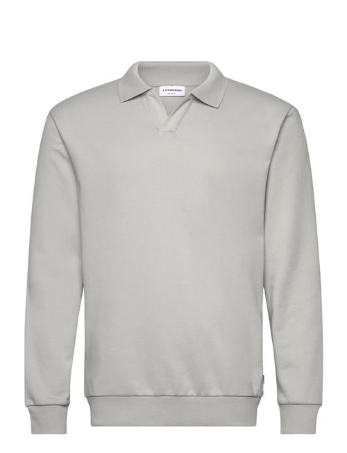 Jersey Split Neck W. Collar L/ Lindbergh Grey