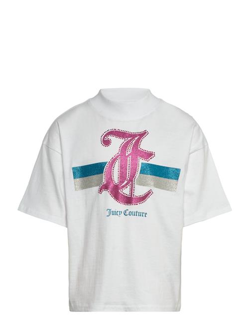 Juicy Couture Glitter Stripe Boxy Tee Juicy Couture White