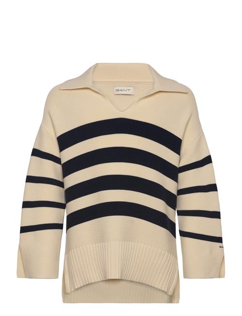 Striped Breton Knitted Sweater GANT Cream