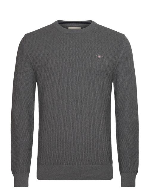 GANT Cotton Micro Textured C-Neck GANT Grey