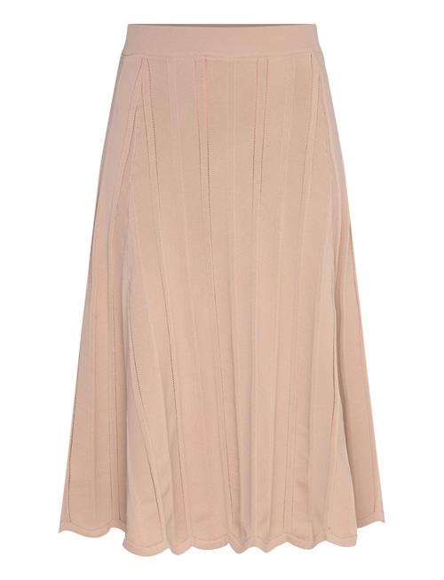 Anissa Ribbed Knit Midi Skirt Malina Beige