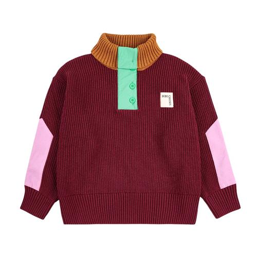 Bobo Choses Color Block Trøje Burgundy Red | Rød | 8-9 years