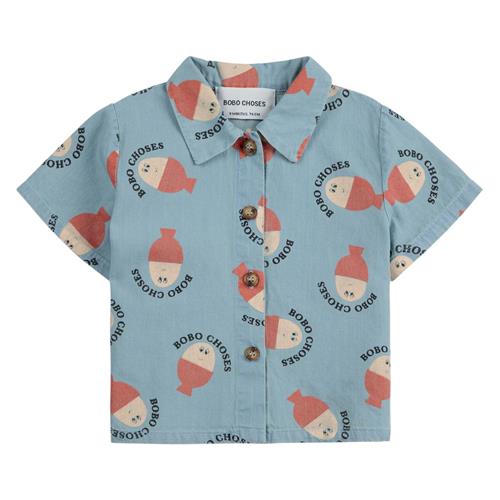 Se Bobo Choses Morning Egg All Over Baby Denim-skjorte Light Blue | Blå | 9 months ved Babyshop