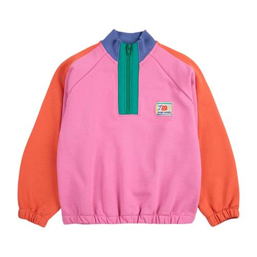 Bobo Choses Smiling Color Block Sweatshirt Med 1/4 Lynlås Fuchsia | Lyserød | 2-3 years