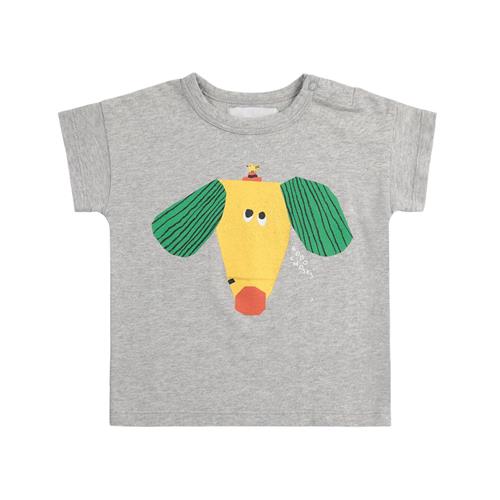 Se Bobo Choses Happy Dog Baby T-shirt Heather Grey | Grå | 12 months ved Babyshop