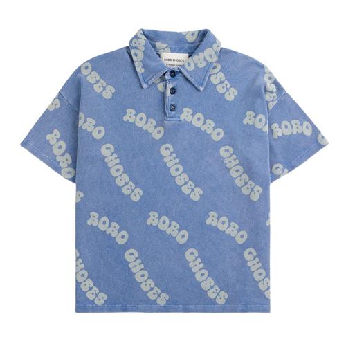 Bobo Choses Wavy Bobo Choses All Over Vaflet Poloshirt Blue | Blå | 2-3 years