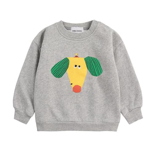 Bobo Choses Happy Dog Baby Sweatshirt Heather Grey | Grå | 24 months