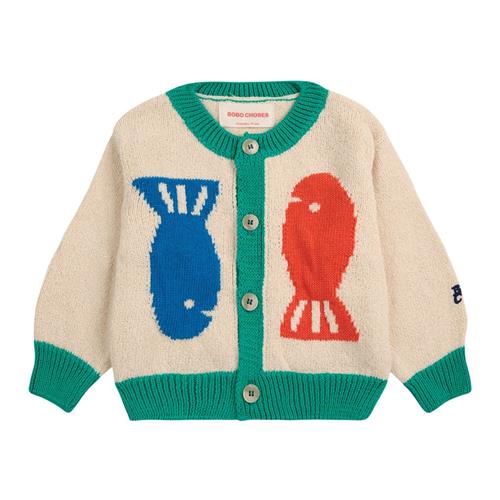 Bobo Choses Lucky Fish Baby Cardigan Offwhite |  | 12 months