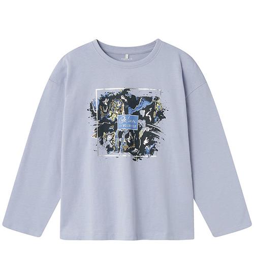 Se Name It Bluse - NkfRaki - Icelandic Blue m. Print ved KidsWorld