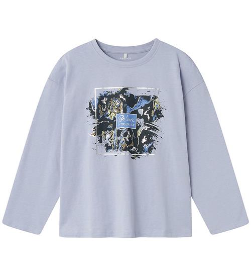 Name It Bluse - NkfRaki - Icelandic Blue m. Print