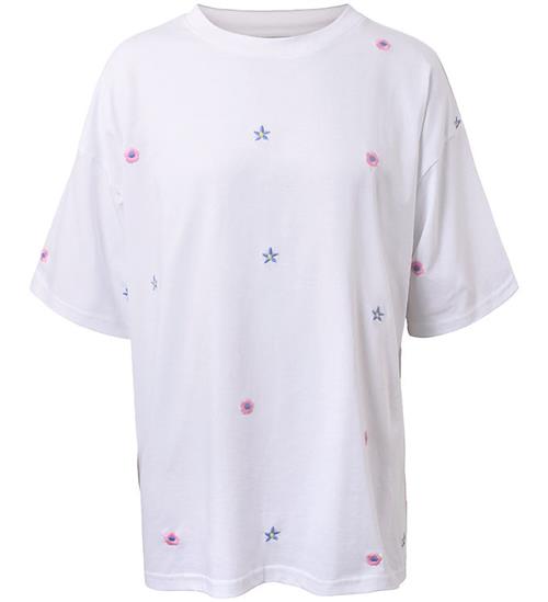 Se Hound T-shirt - Oversized - Hvid m. Blomster ved KidsWorld