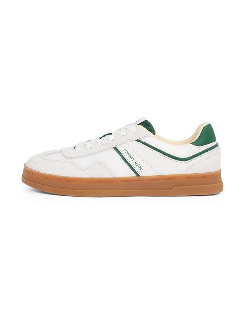 Tommy Jeans Sneaker low 'THE GREENWICH MIX MEDIA'  ecru / mørkegrøn