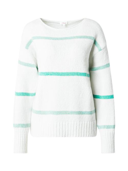 Se s.Oliver Pullover  lysegrøn / hvid ved About You