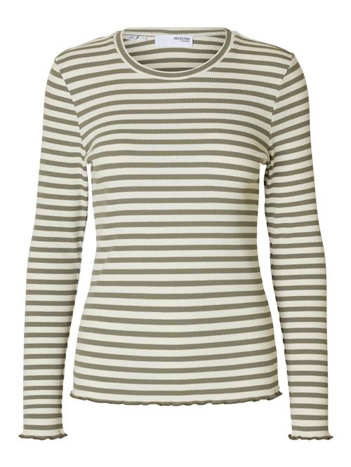 SELECTED FEMME Shirts 'SLFAnna'  taupe / mørkegrå