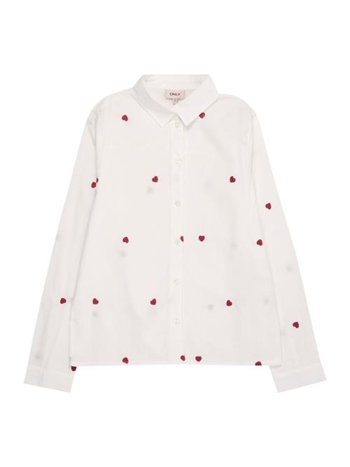 ONLY GIRLS Bluse 'KOGLINA GRACE'  carminrød / hvid