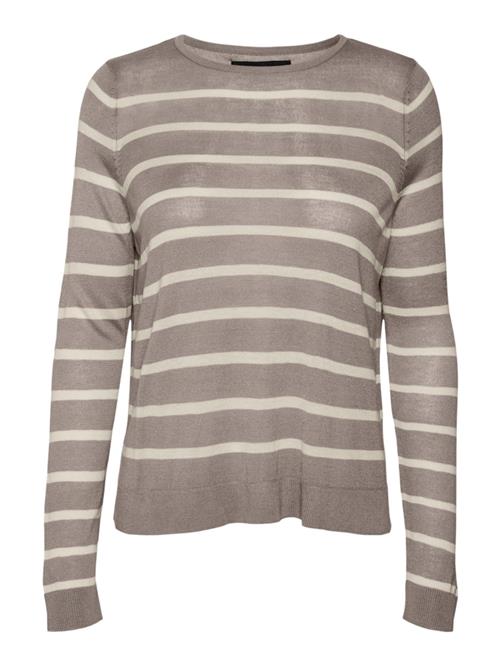 VERO MODA Pullover 'VMNOVA'  taupe / hvid