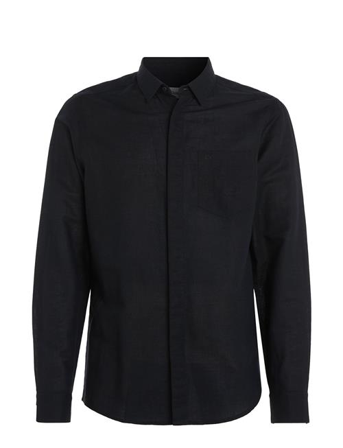 Calvin Klein Linen Cotton Regular Shirt Calvin Klein Black