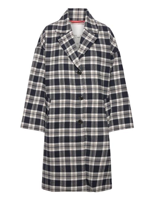 Naja Lauf Babette Coat Checked Twill Naja Lauf Navy