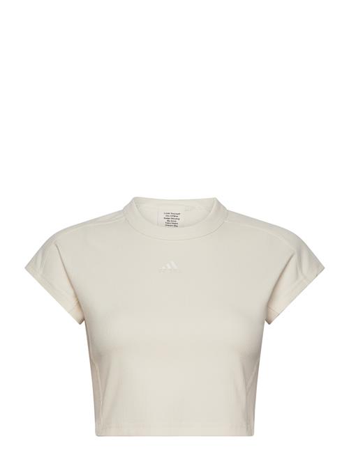 W Lng Rib Tee Adidas Sportswear Beige