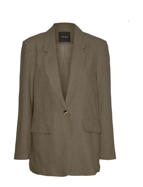 Se Vmvera Ls Linen Blazer Vero Moda Green ved Booztlet