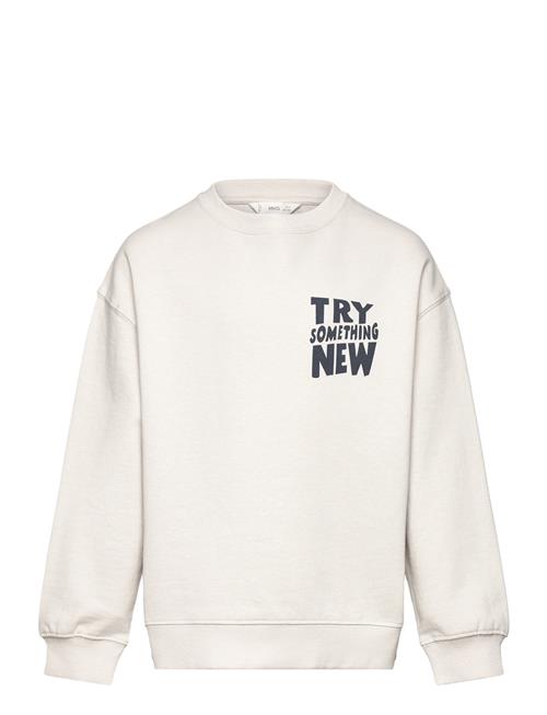 Mango Printed Cotton Sweatshirt Mango White