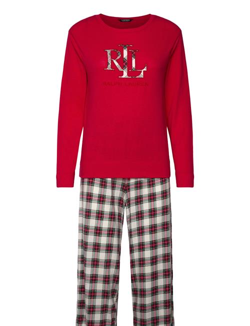 Lauren Ralph Lauren Homewear Lrl L/S Crew Neck Long Pant Pj Set Lauren Ralph Lauren Homewear Red