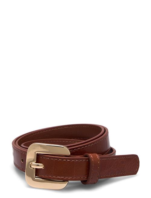 Mango Croco Leather-Effect Belt Mango Brown