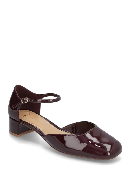 Mango Patent Heeled Shoes Mango Burgundy