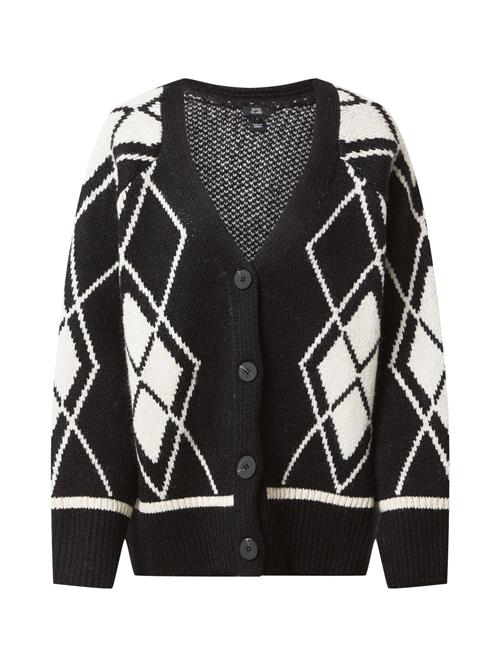 River Island Cardigan 'ARGYLE'  sort / hvid