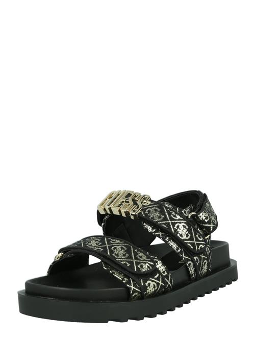 GUESS Sandaler 'FABELIS'  gylden gul / sort